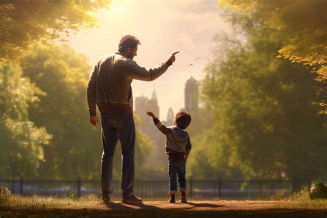 Representación artística de un padre autoritario y su hijo