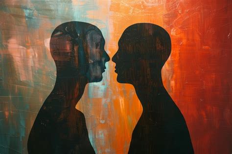 Representación artística de dos figuras en conflicto, una sombría y otra desafiante