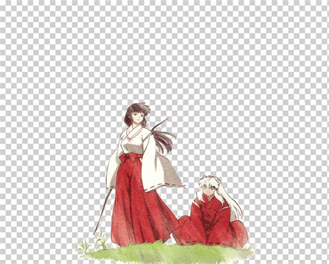 Ilustración de Inuyasha protegiendo a Kagome de un peligro
