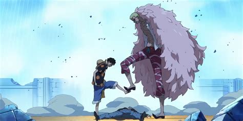 Luffy y Doflamingo en batalla