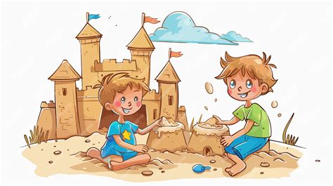 Escena de Armin y Zeke construyendo un castillo de arena en los Caminos