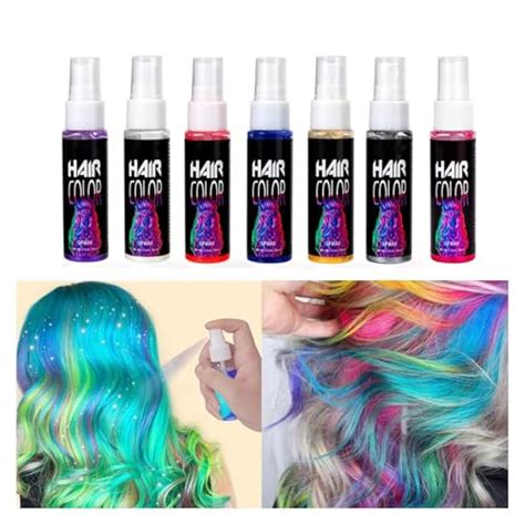 Aplicación de spray de color en el cabello