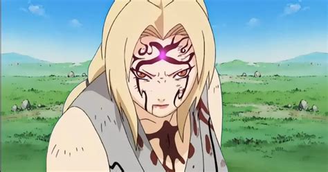 Marca del Byakugou en la frente de Tsunade