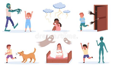 Ilustración de los diferentes miedos manifestándose