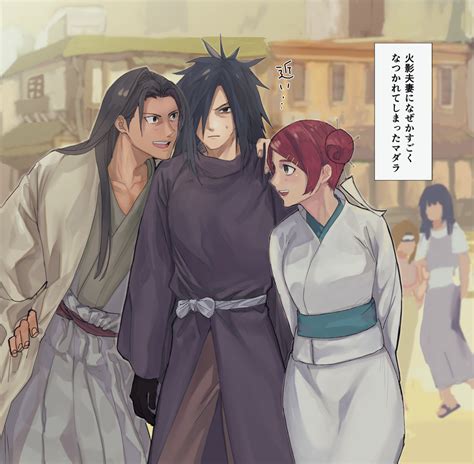 Mito y Hashirama besándose en su boda
