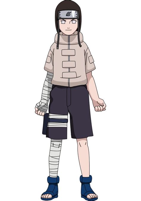 Neji Hyūga en su vestimenta de Genin