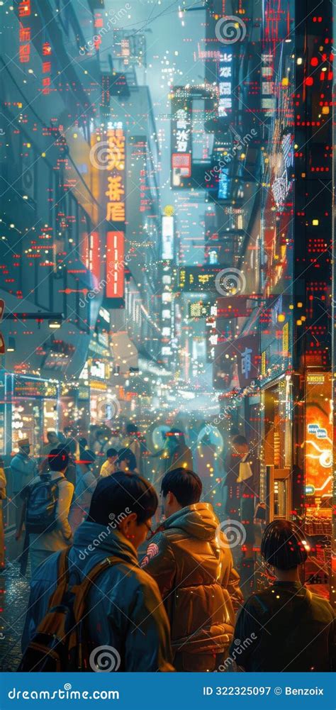 escena nocturna en una ciudad con neones