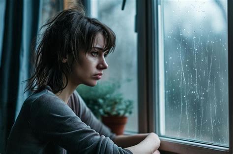 persona mirando por la ventana en un día lluvioso