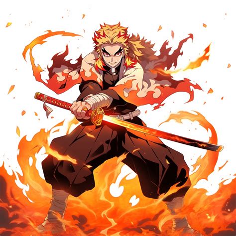 Kyojuro Rengoku en su pose característica