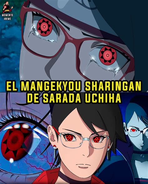 Sarada activando su Sharingan en combate