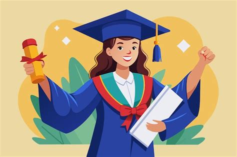Ilustración de una mujer joven graduándose y recibiendo noticias inesperadas sobre su matrimonio.