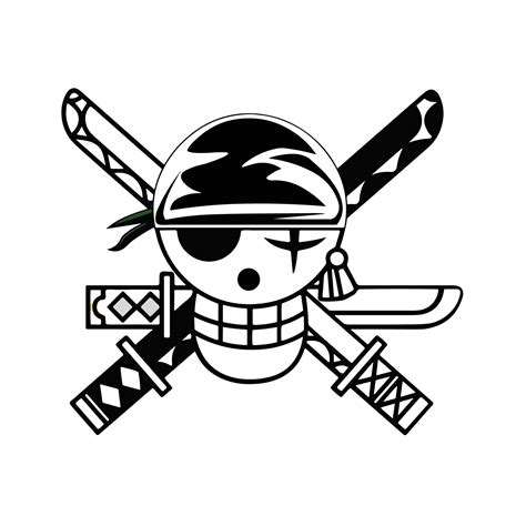 Logo de Zoro de One Piece con espadas cruzadas