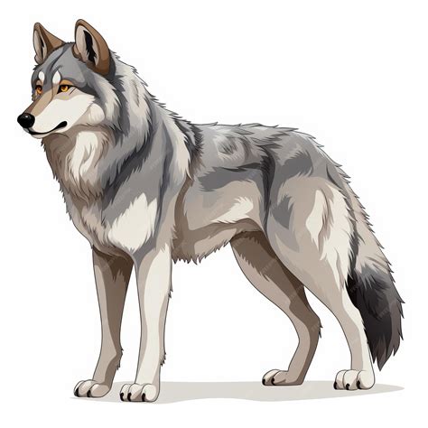 Ilustración de un lobo gris en un contexto de subasta