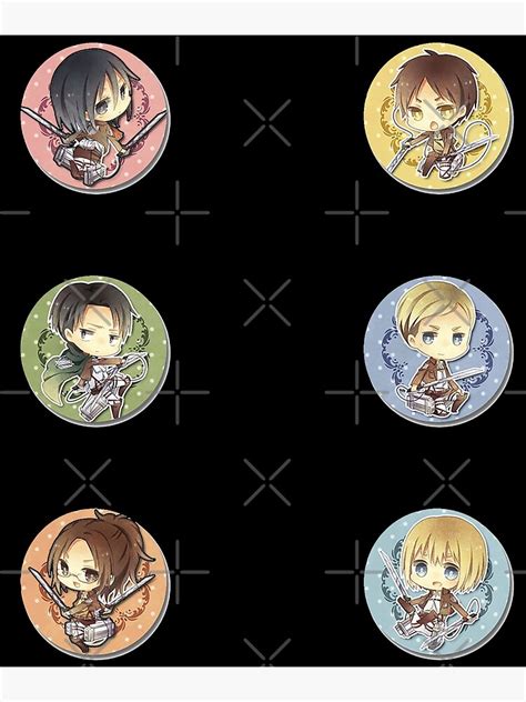 Ilustración de personajes chibi de Ataque a los Titanes en un entorno escolar