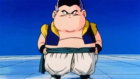 Ilustración de Gotenks en su forma obesa tras la fusión fallida