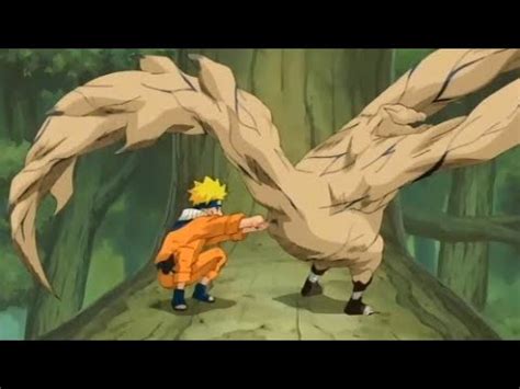 Naruto intentando usar el Jutsu Mil Años de Muerte en Gaara