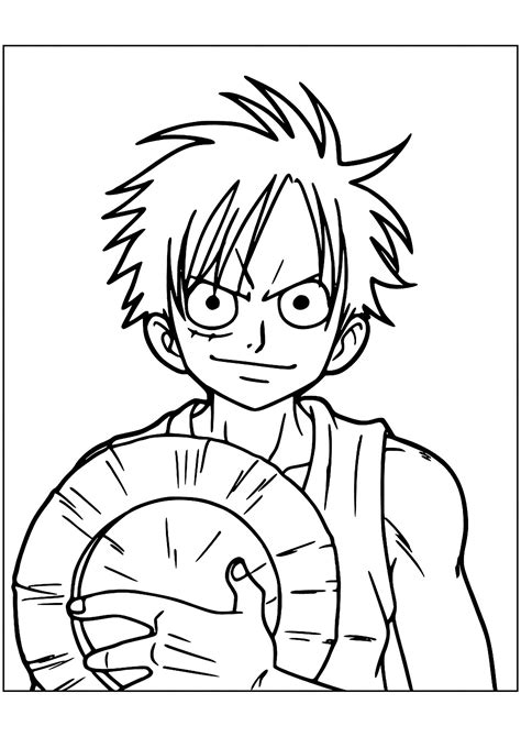 Monkey D. Página para colorear de One Piece con Monkey D.