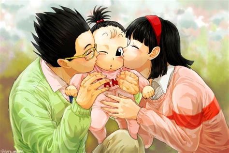 Gohan y su familia: Videl, Pan y Mr. Satán
