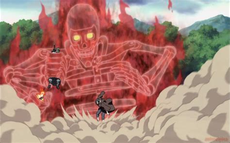 Itachi Uchiha usando Susanoo en su batalla final contra Sasuke