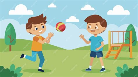 Zeke y Xaver jugando a la pelota