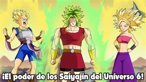 Ilustración de los Saiyajin del Universo 6 en combate