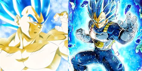 Vegeta luchando contra Toppo en Super Saiyan Blue Evolved