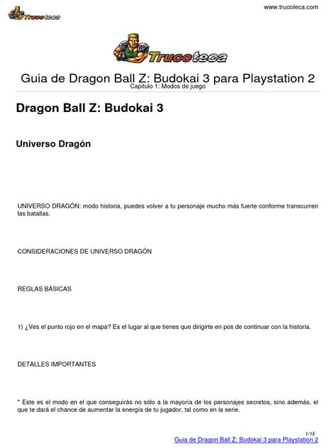 Mapa del modo Universo Dragón de Budokai 3
