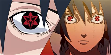 Diseño de Mangekyo Sharingan con detalles rojos y negros