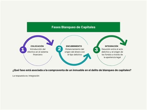 Diagrama de las tres fases del blanqueo de capitales
