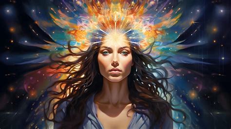 Retrato de una santa con aura luminosa