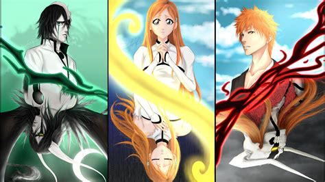 Ilustração de Ulquiorra Cifer e Orihime Inoue em Bleach