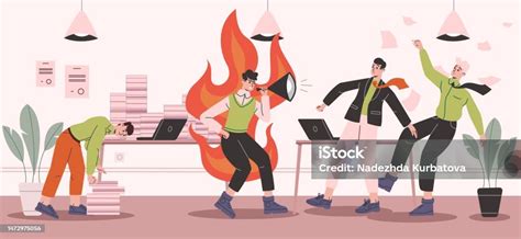 Ilustración de un jefe y una empleada en una oficina con un ambiente tenso pero con una chispa de atracción.