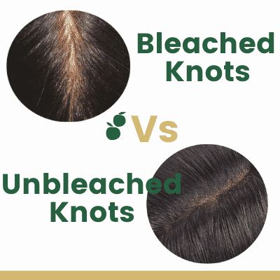 Comparación visual de nudos blanqueados y sin blanquear
