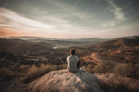 Imagen de una persona mirando un paisaje desolado