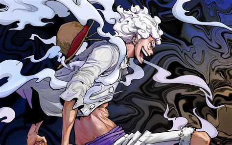 Luffy usando Gear 5 en combate