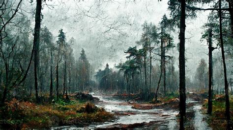 Ilustración de Naruto y Sasuke en un paisaje melancólico