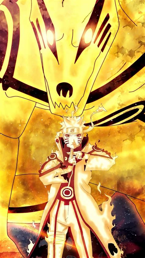 Ilustración de Naruto y Kurama en modo Bijuu