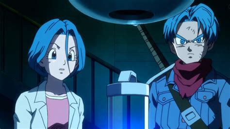Trunks del Futuro hablando con Bulma y Goku