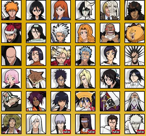 Lista de personajes jugables en Bleach: Blade Battlers 2nd