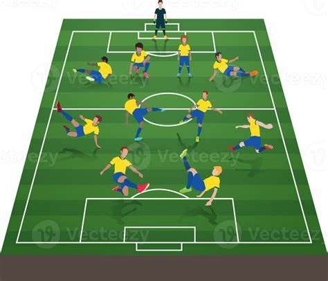 Campo de fútbol con jugadores en silueta