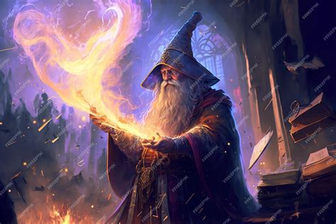 Ilustración de un mago oscuro en una torre