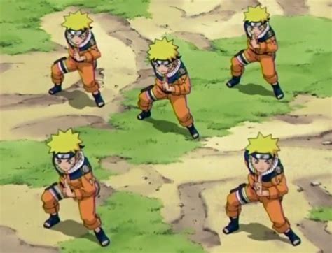 Ilustración de Naruto usando la técnica Kage Bunshin no Jutsu