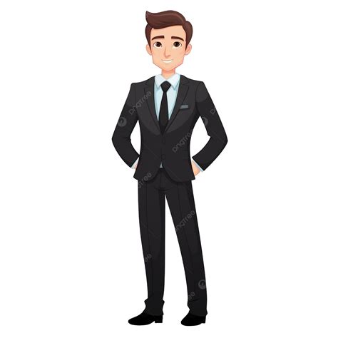 Ilustración de un hombre con un traje de negocios mirando gráficos financieros y visiones del futuro