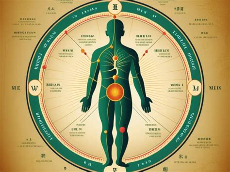 Ilustración de los meridianos de acupuntura con puntos clave