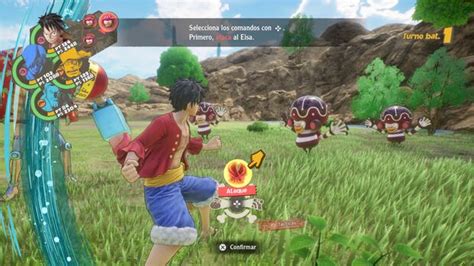 Captura de pantalla de combate en One Piece DS