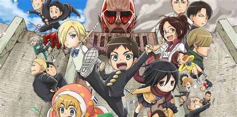 Personajes de Ataque a los Titanes: Junior High en un aula