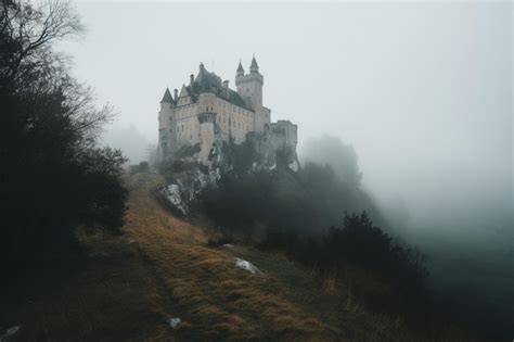 Un castillo rodeado de niebla y un camino incierto
