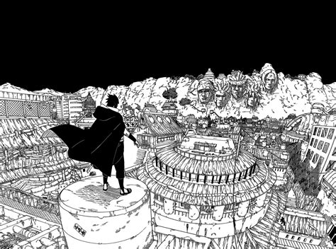 Sasuke reflexionando en Konoha