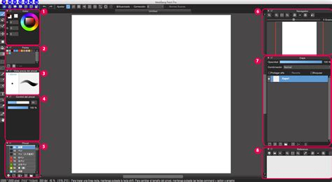 Interfaz de MediBang Paint mostrando herramientas para cómics