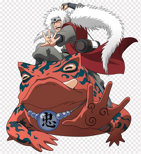 Ilustración de Jiraiya en pose de combate con sapos